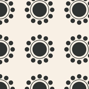 Black suns on beige background-large