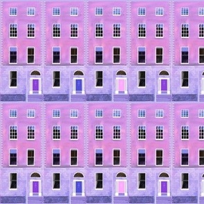 Georgian buildings in Dublin pink
