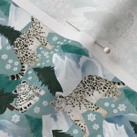 Snow Leopards on a Snowy Day - Tiny Scale