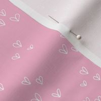 Freehand hearts sweet valentine outline heart shapes for minimalist lovers nursery textiles white on bubblegum pink