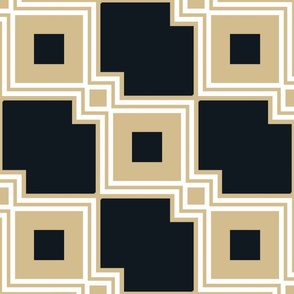 The Gold and the Black: Square Slant Stripes