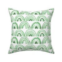 Shamrock green magic rainbows - watercolor dainty thin rainbow - playful modern i157-9