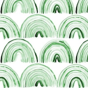 Shamrock green magic rainbows - watercolor dainty thin rainbow - playful modern i157-9