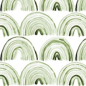 Jade green magic rainbows - watercolor dainty thin rainbow - playful modern i157-16