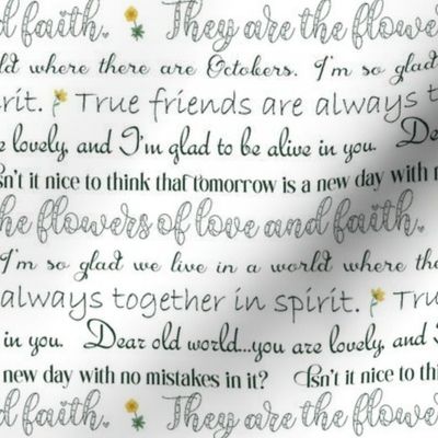 Green Gables words on white