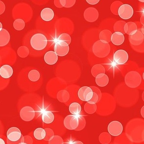 Large Sparkly Bokeh Pattern - Vivid Red Color