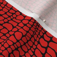 Alligator Pattern - Vivid Red and Black