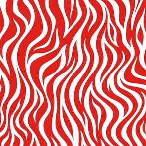Zebra Pattern - Vivid Red and White