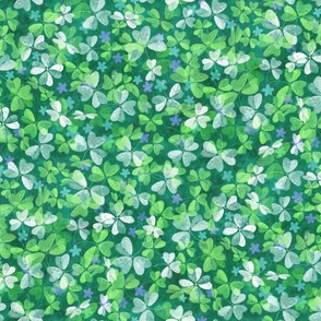 Tiny Irish Shamrock and Clover - vivid green 
