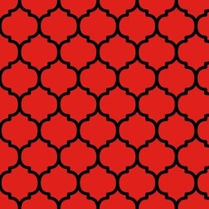 Moroccan Tile Pattern - Vivid Red and Black