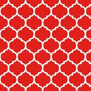 Moroccan Tile Pattern - Vivid Red and White
