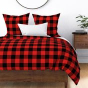 Extra Jumbo Gingham Pattern - Vivid Red and Black