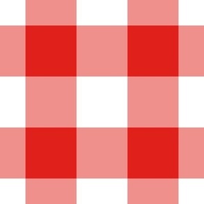 Jumbo Gingham Pattern - Vivid Red and White