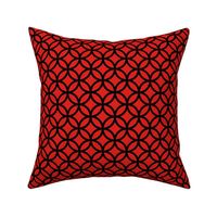 Interlocked Circle Pattern - Vivid Red and Black