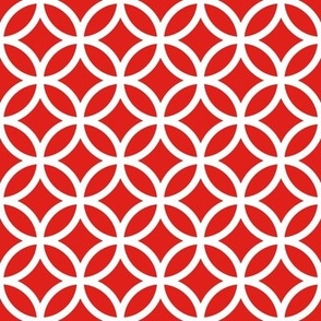 Interlocked Circle Pattern - Vivid Red and White
