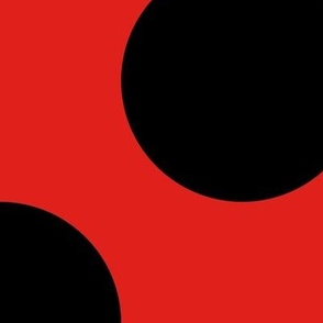 Polka Dot Pattern - Vivid Red and Black
