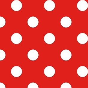 Big Polka Dot Pattern - Vivid Red and White