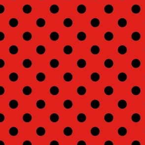 Polka Dot Pattern - Vivid Red and Black