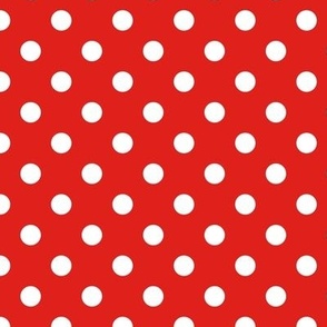 Polka Dot Pattern - Vivid Red and White