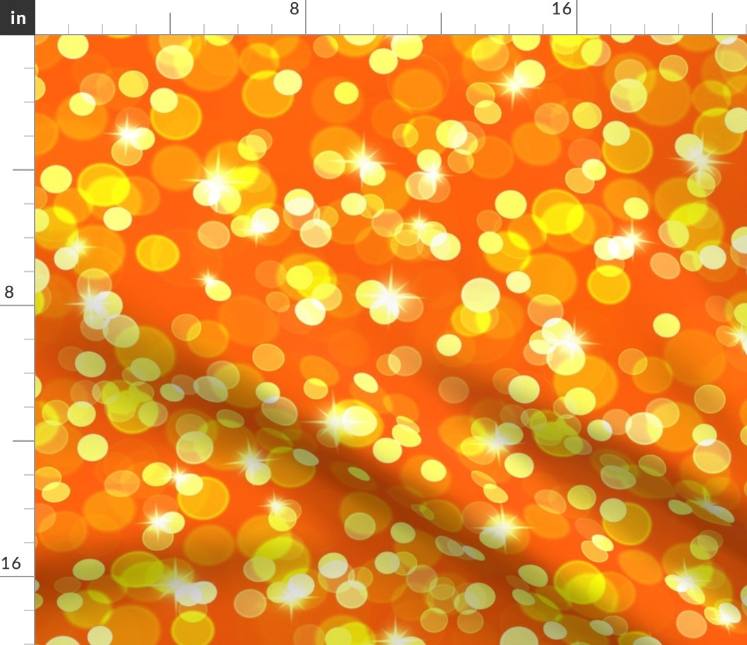 Large Sparkly Bokeh Pattern - Vivid Orange Color