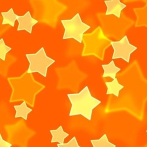 Large Starry Bokeh Pattern - Vivid Orange Color