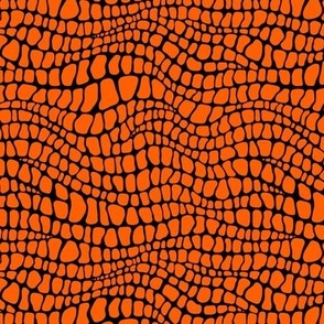 Alligator Pattern - Vivid Orange and Black