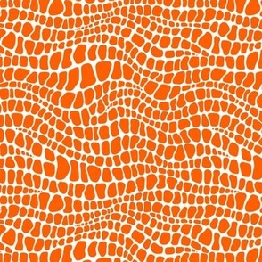 Alligator Pattern - Vivid Orange and White