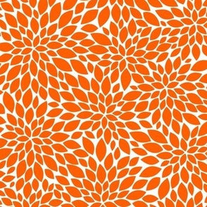 Dahlia Blossom Pattern - Vivid Orange and White