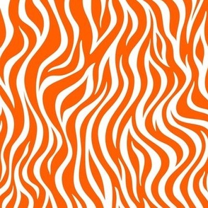 Zebra Stripe Pattern - Vivid Orange and White