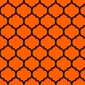 Moroccan Tile Pattern - Vivid Orange and Black