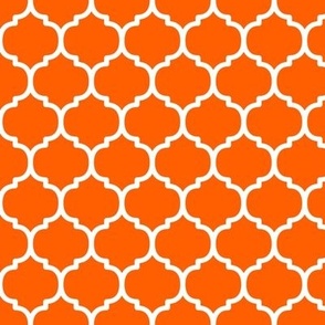 Moroccan Tile Pattern - Vivid Orange and White