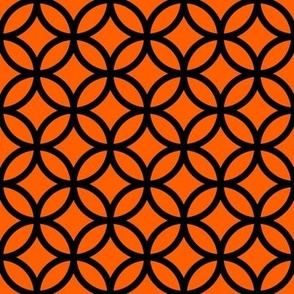 Interlocked Circle Pattern - Vivid Orange and Black