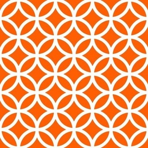 Interlocked Circle Pattern - Vivid Orange and White