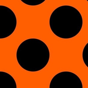 Large Polka Dot Pattern - Vivid Orange and Black