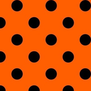 Big Polka Dot Pattern - Vivid Orange and Black
