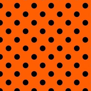 Polka Dot Pattern - Vivid Orange and Black
