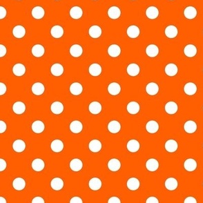 Polka Dot Pattern - Vivid Orange and White