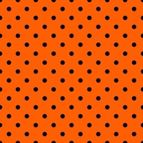 Small Polka Dot Pattern - Vivid Orange and Black