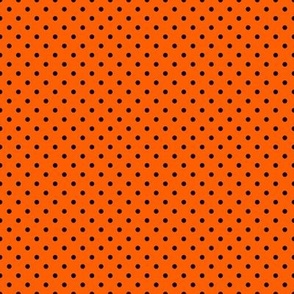 Tiny Polka Dot Pattern - Vivid Orange and Black