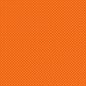 Micro Polka Dot Pattern - Vivid Orange and White