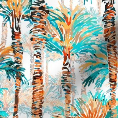 Palm Springs - Palms Sway - Small | Cool Palette | White 