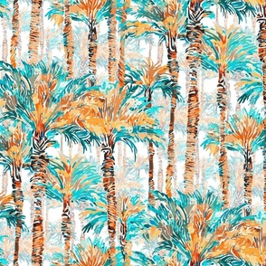 Palm Springs - Palms Sway - Small | Cool Palette | White 