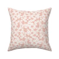 Iona  Floral: Shell Pink & Cream Flower Ditsy, Toss, Scatter