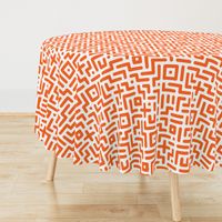 Geometrics round lines memphis neon orange white