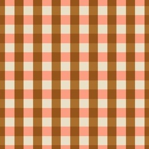 Gingham brown and peach