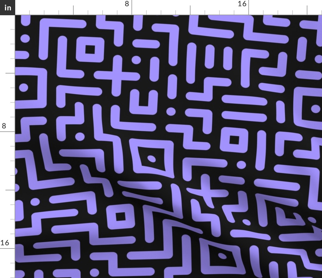 Geometrics round lines memphis neon purple black