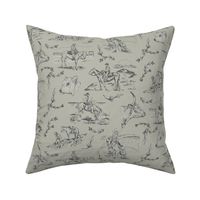 Cowgirl's Western Toile - Sage -  Western Toile, Cowboy Toile, Country Western Toile