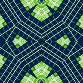 The Navy and the Green: Four Point Plaid - LARGE
