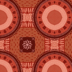 Terra cotta round rug 