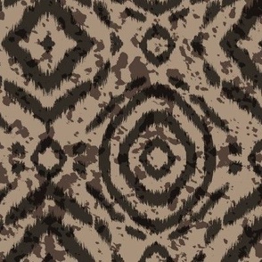 Tribal Ikat Brown 